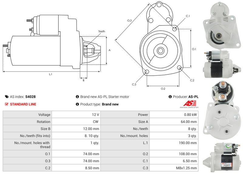 Starter, AS-PL S4028