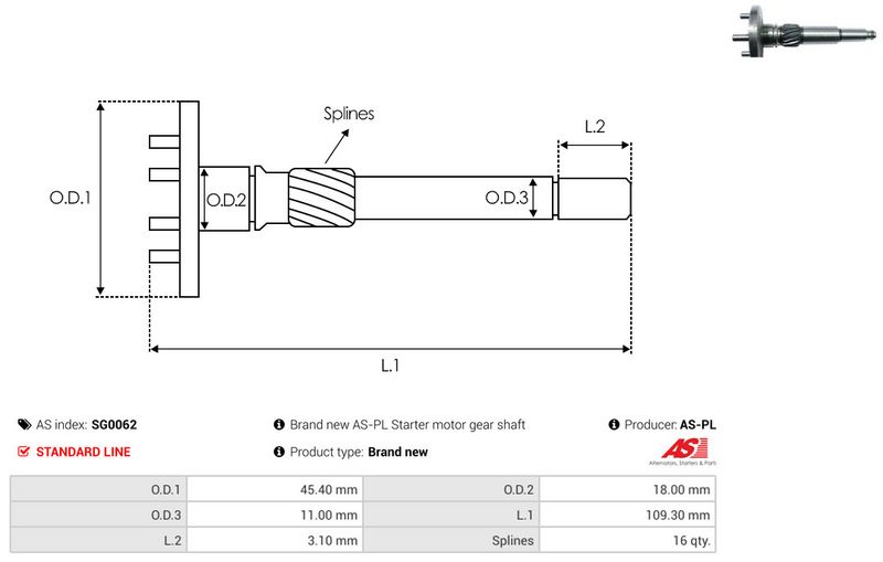 AS-PL SG0062 Repair Kit, starter