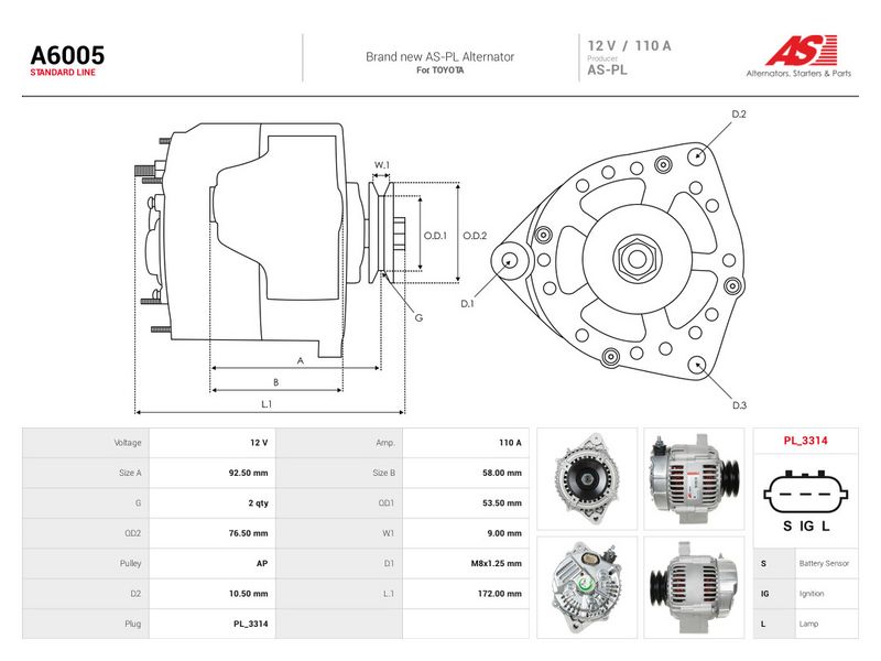 Generaator, AS-PL A6005