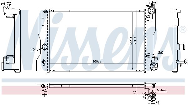 Радіатор, система охолодження двигуна, Nissens 606798