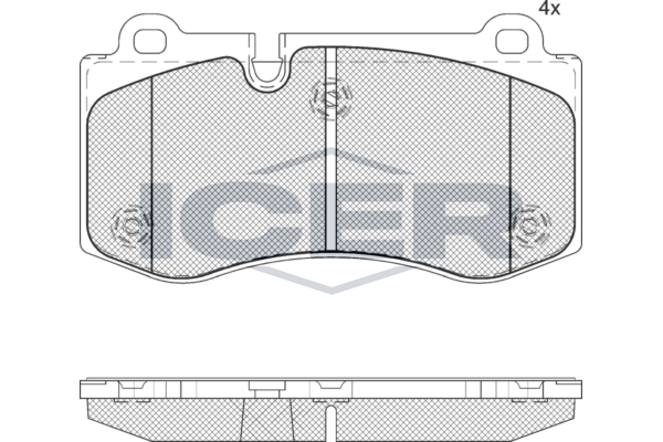 Комплект гальмівних накладок, дискове гальмо, гальмівна система Brembo, Icer 181796-071