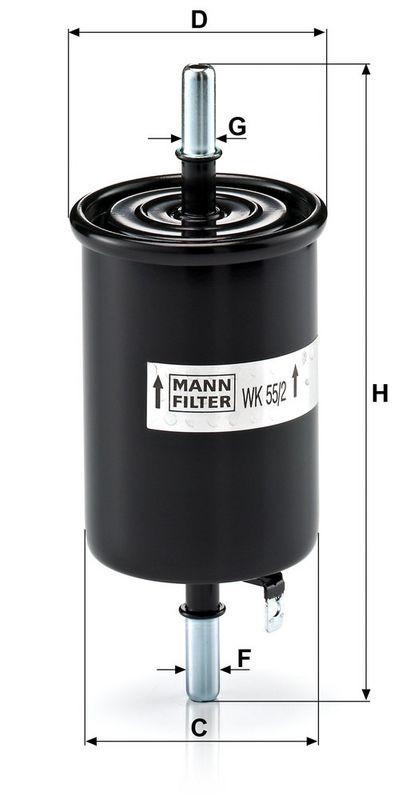 Kütusefilter, MANN-FILTER WK 55, 2