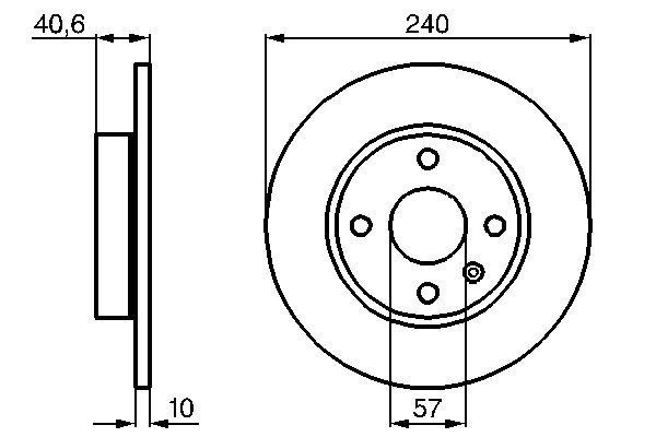 BOSCH OPEL диск тормозной задний Combo 04-