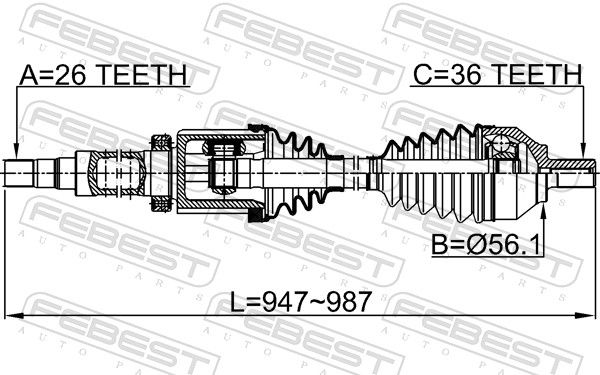 FEBEST 2714-S40RH Drive Shaft