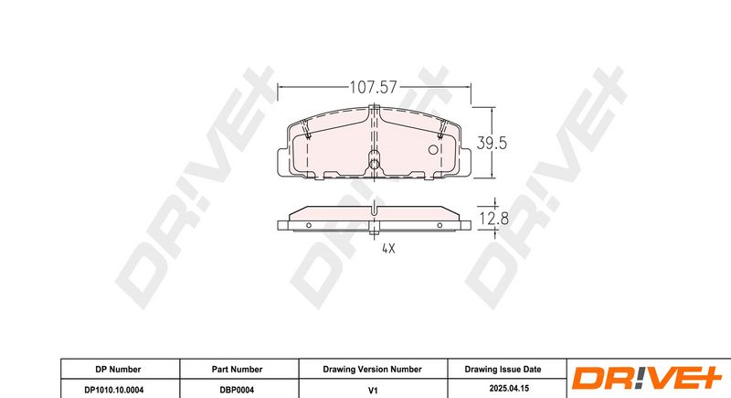 Set placute frana,frana disc DP1010.10.0004 Dr!ve+