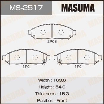 Комплект гальмівних колодок, Masuma MS2517