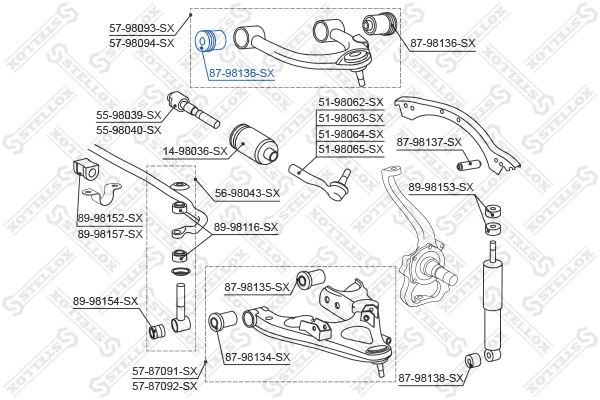STELLOX 87-98136-SX Mounting, control/trailing arm