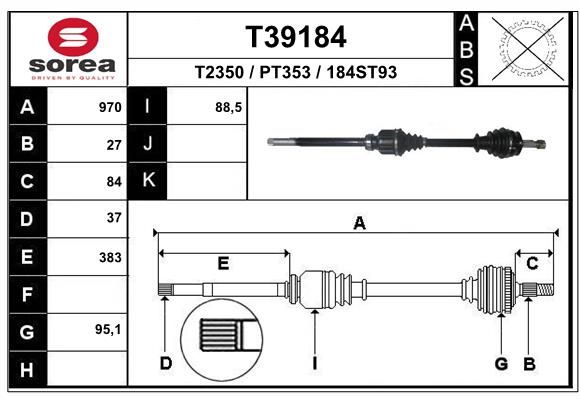 EAI hajtótengely T39184