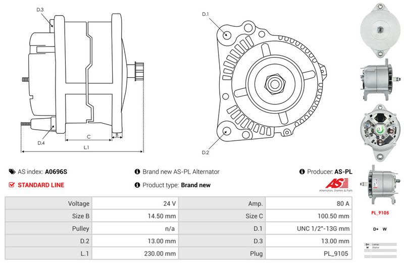 AS-PL A0696S Alternator