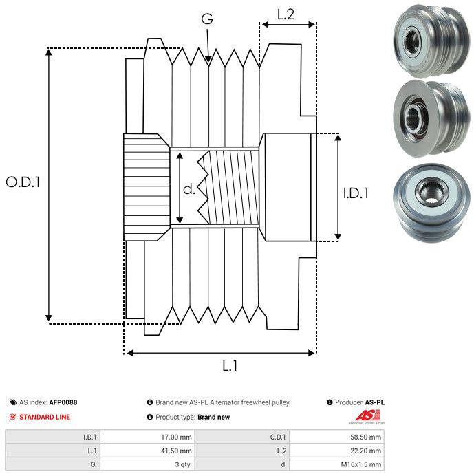 AS-PL AFP0088 Alternator Freewheel Clutch