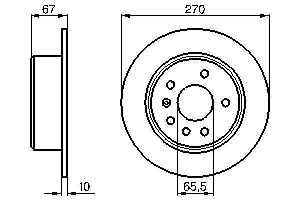 BOSCH диск тормозной задний OPEL Omega A, Senator B 270*10