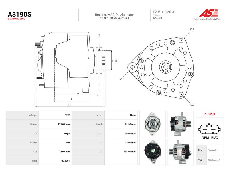 Generaator, AS-PL A3190S