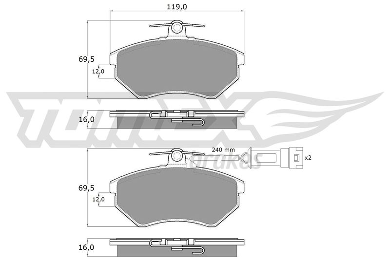 TOMEX Brakes fékbetétkészlet, tárcsafék TX 10-631