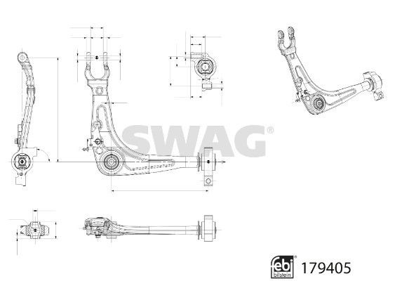SWAG 33 10 4907 Control/Trailing Arm, wheel suspension