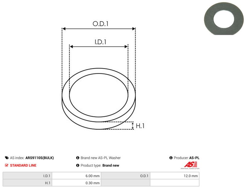 AS-PL ARS9110S(BULK) Repair Set, alternator