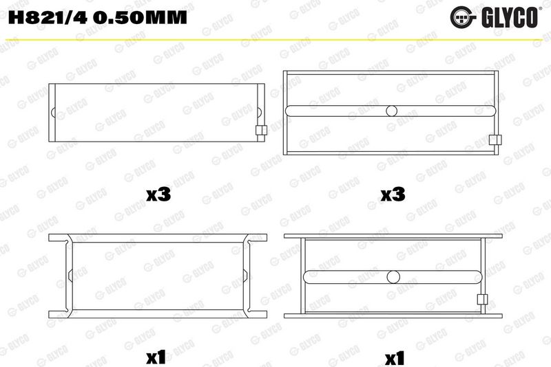Product Kloķvārpstas gultnis GLYCO H821/4 0.50MM Image