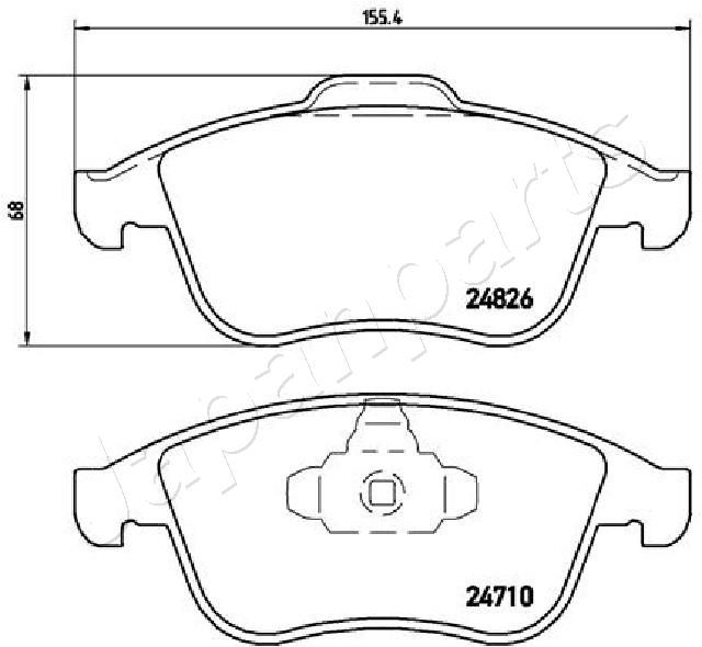 Комплект гальмівних накладок, дискове гальмо, Japanparts PA-0704AF