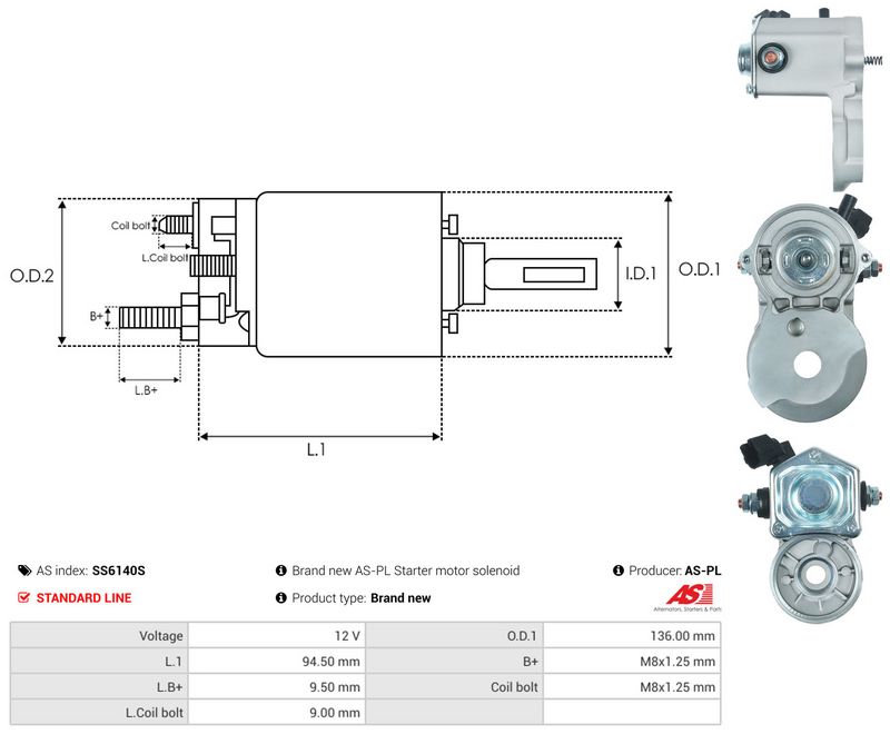 Magnetlülitus, starter, AS-PL SS6140S