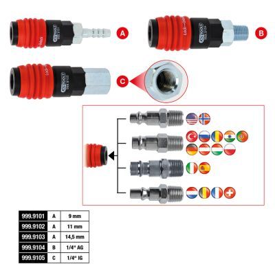 Piesa de conexiune/distributie, aer comprimat KS TOOLS 999.9102
