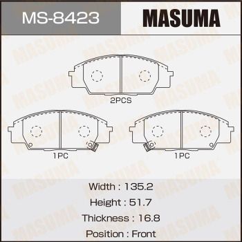 Комплект гальмівних колодок, Masuma MS-8423