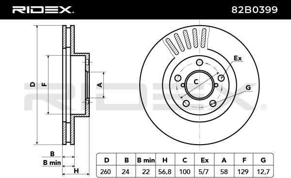 спирачен диск RIDEX
