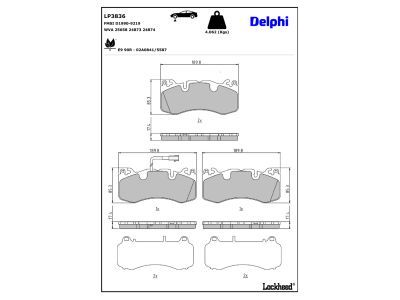 DELPHI LP3836 Brake Pad Set, disc brake