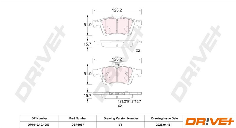 Set placute frana,frana disc DP1010.10.1057 Dr!ve+