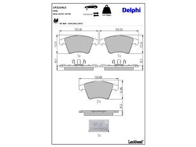 DELPHI LP2224LC - Stabdžių kaladėlių komplektas