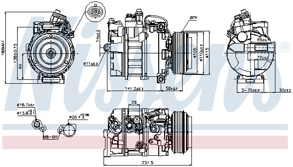 NISSENS 89075 Compressor, air conditioning