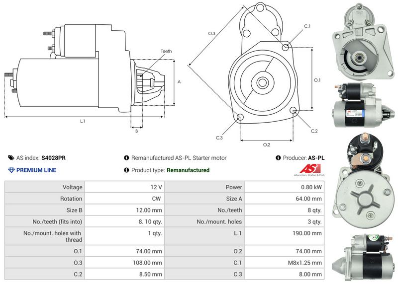 AS-PL S4028PR Starter