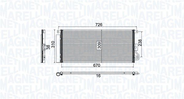 Конденсатор, система кондиціонування повітря, Magneti Marelli 350203807000