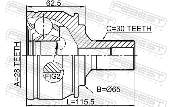 FEBEST 1610-156F Joint Kit, drive shaft
