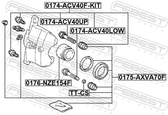 FEBEST 0175-AXVA70F Repair Kit, brake caliper