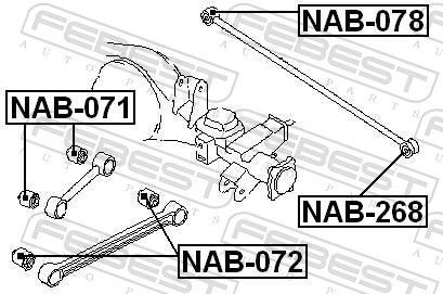 FEBEST NAB-072 Mounting, control/trailing arm