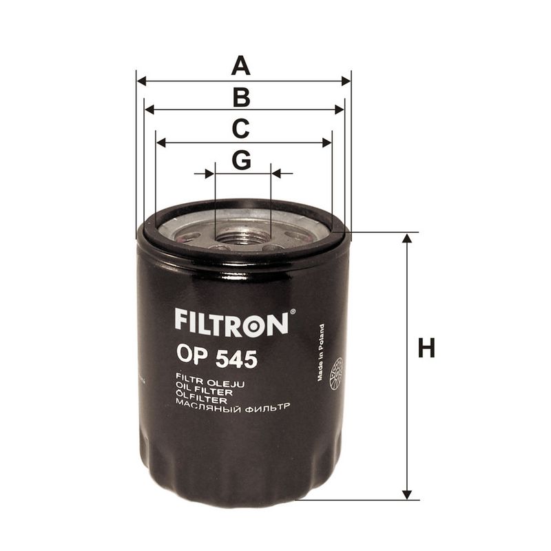 Oliefilter past: CITROEN JUMPY I  FIAT BRAVA, BRAVO I, CINQUECENTO, DOBLO, ELBA, FIORINO, MAREA, MULTIPLA, PALIO, PANDA, PUNTO, SCUDO, SIENA, STILO, STRADA, TEMPRA, TIPO, UNO 0.8-3.0 12.72-