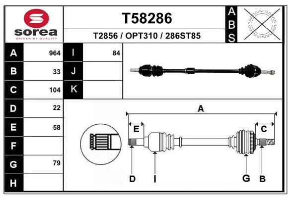 EAI hajtótengely T58286