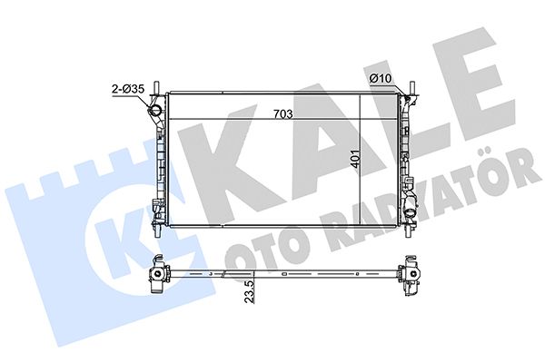 KALE FORD радіатор охолодження 703X401X23,5 Transit Connect 2.4 TDCi 02-