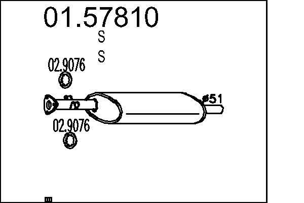 Проміжний глушник, Mts 01.57810