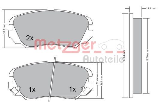 METZGER fékbetétkészlet, tárcsafék 1170291