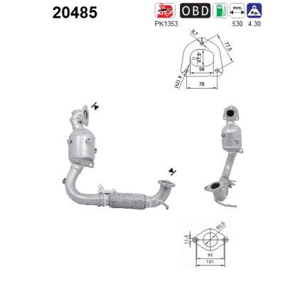 This part match OEM code: 2009163