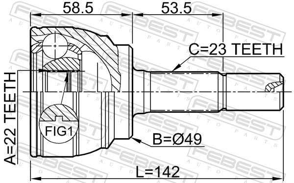 FEBEST 0210-E11 Joint Kit, drive shaft