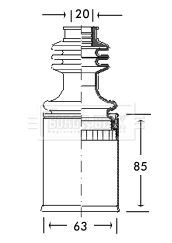 Borg & Beck cv joint boot kit - BCB2654