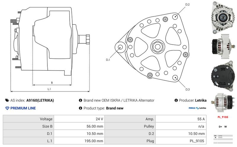 AS-PL A9160(LETRIKA) Alternator