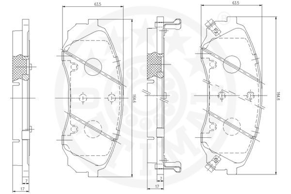 OPTIMAL 12281 Brake Pad Set, disc brake