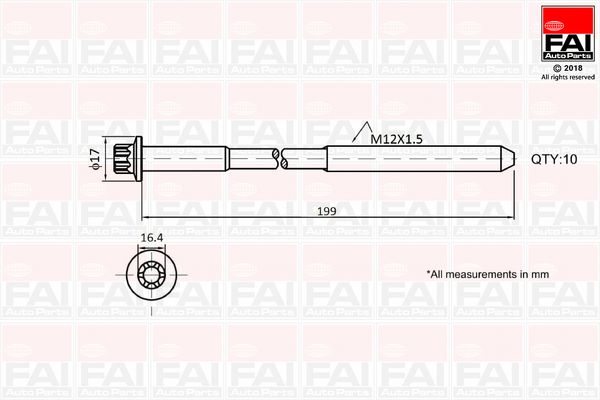 FAI AutoParts hengerfejcsavar-készlet B1756