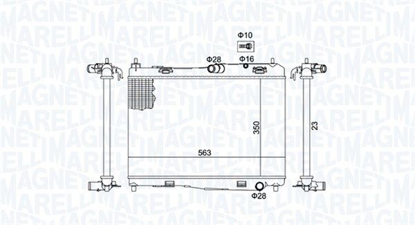 Радіатор, система охолодження двигуна, Magneti Marelli 350213142100