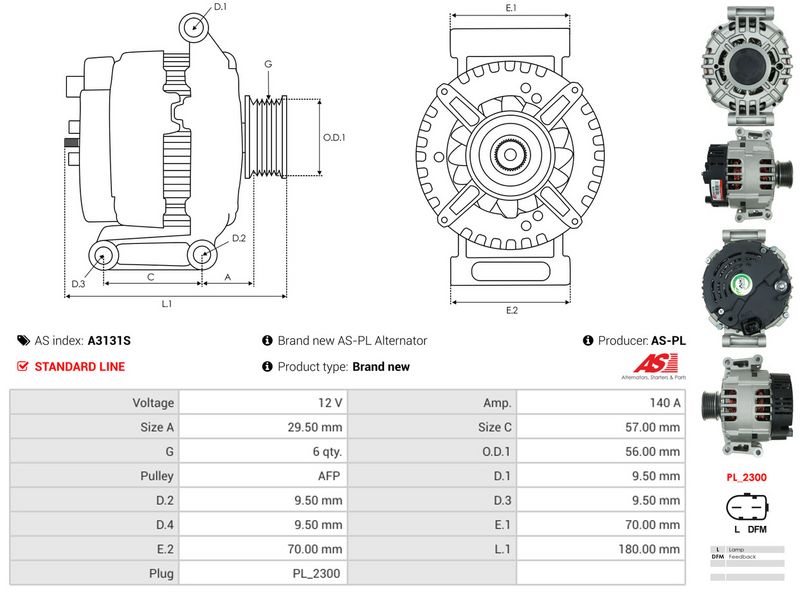 AS-PL A3131S Alternator
