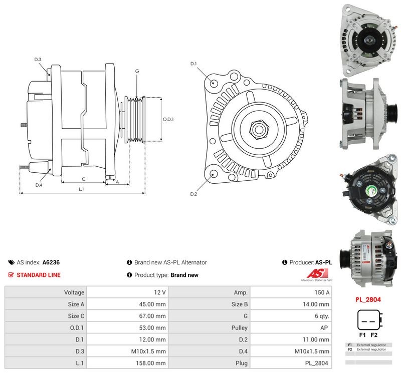 AS-PL A6236 Alternator