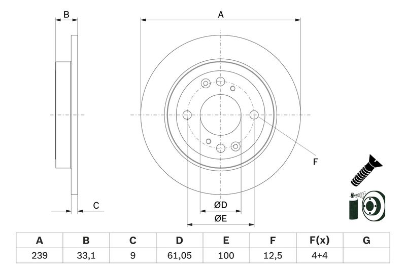 BOSCH Remschijf 0 986 479 E95