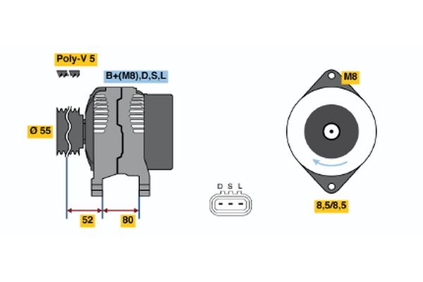 BOSCH Dynamo / Alternator 0 986 045 731